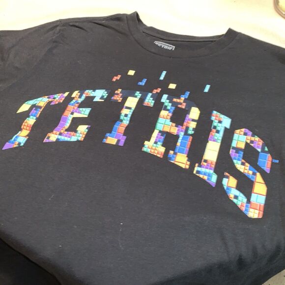 T-Shirt Tetris Logo Black with Multi color Tetris blocks graphic Size 2XL - Picture 9 of 14